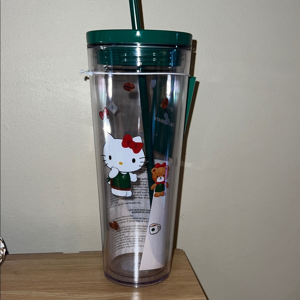 Starbucks Green Hello Kitty Tumbler with Straw